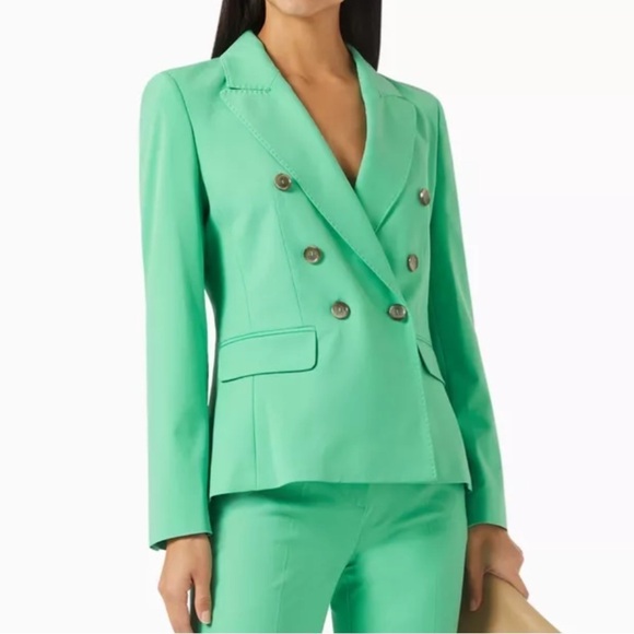 MARELLA Affetto By Max Mara Women’s Double Breasted Blazer Bright Green NWT $535 - Picture 1 of 16